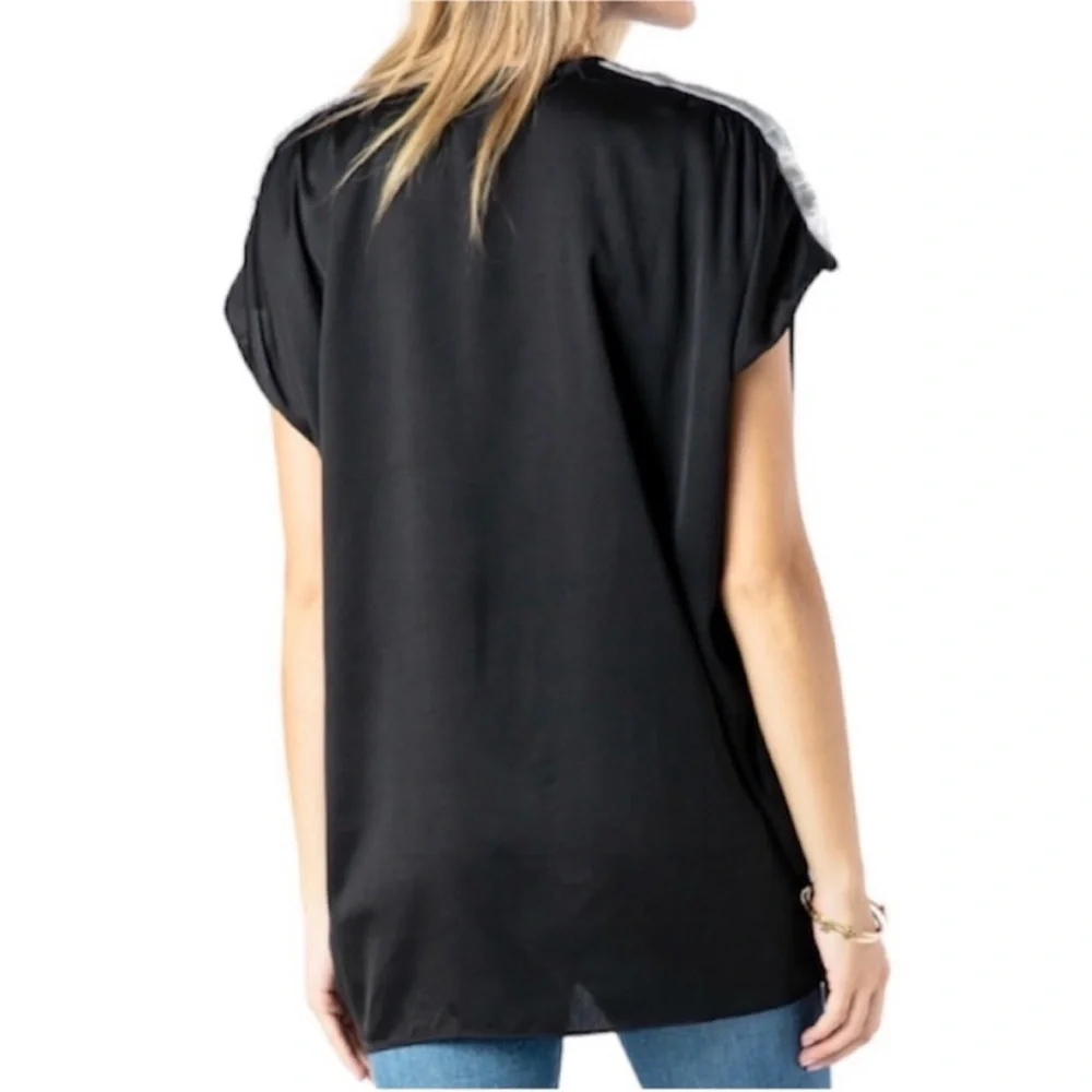 VOCAL Satin Tunic Blouse Top XL black